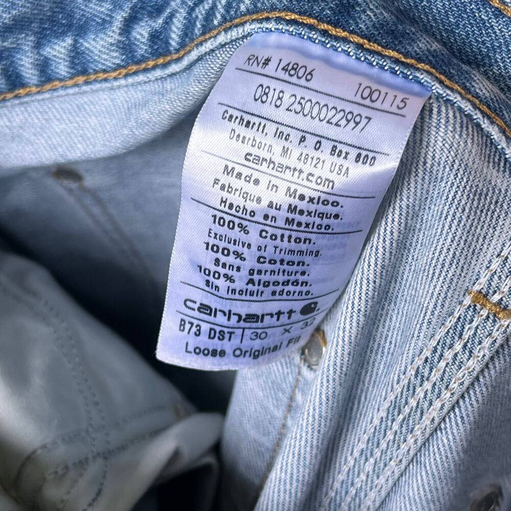 Carhartt denim blue jeans double knee work wear carpenter pants - Picture 7 of 14